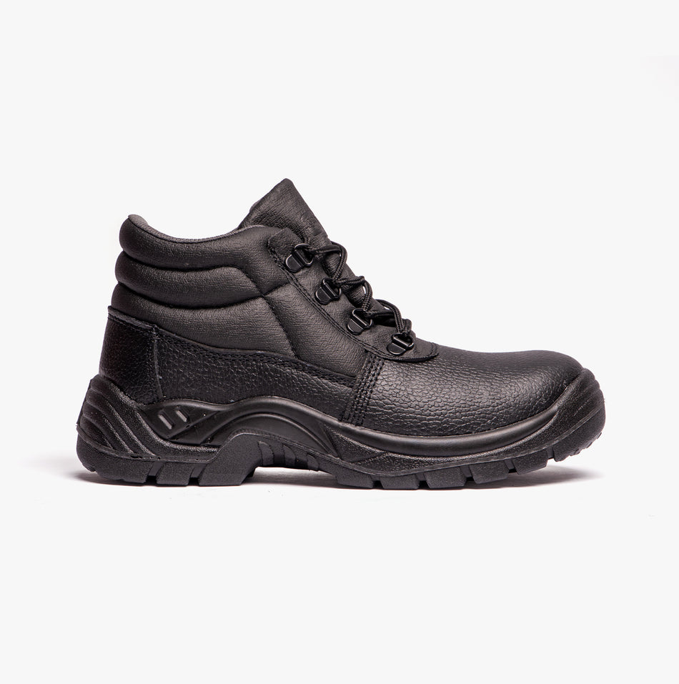 Grafters M9535PA+ Unisex Leather Chukka Safety Boots Black (Plus Sizes)