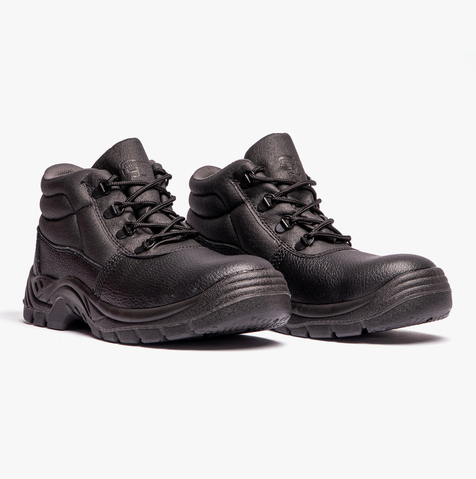 Grafters M9535PA Unisex Leather Chukka Safety Boots Black