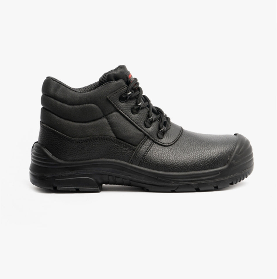 Grafters M9548A Mens Leather Super Wide Chukka Safety Boots Black