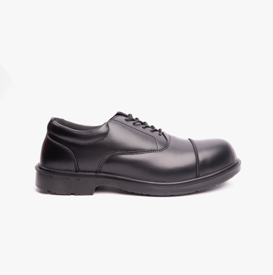 Grafters M9775A UNIFORM Mens Leather Safety Shoes Black