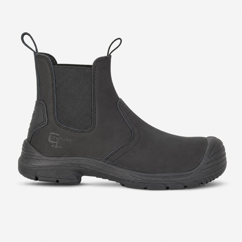 Grafters COLIN Mens Super Wide Dealer Safety Boots Black