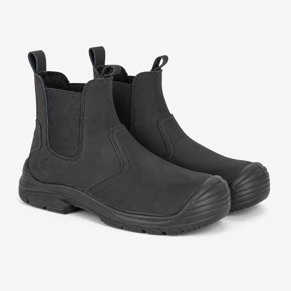 Grafters COLIN Mens Super Wide Dealer Safety Boots Black