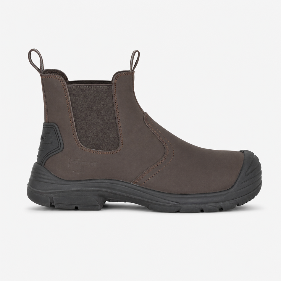 Grafters COLIN Mens Super Wide Dealer Safety Boots Brown