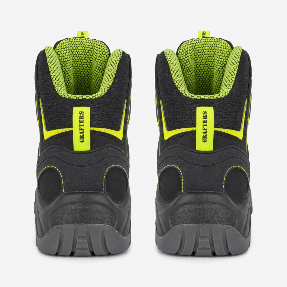 Grafters MONTY Mens Safety Boots Black/Green