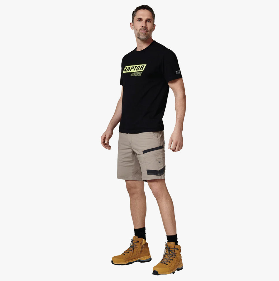 Hard Yakka RAPTOR ACTIVE MID Mens Work Shorts Tan