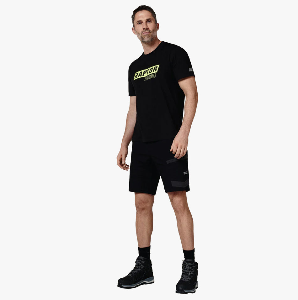 Hard Yakka RAPTOR ACTIVE MID Mens Work Shorts Black