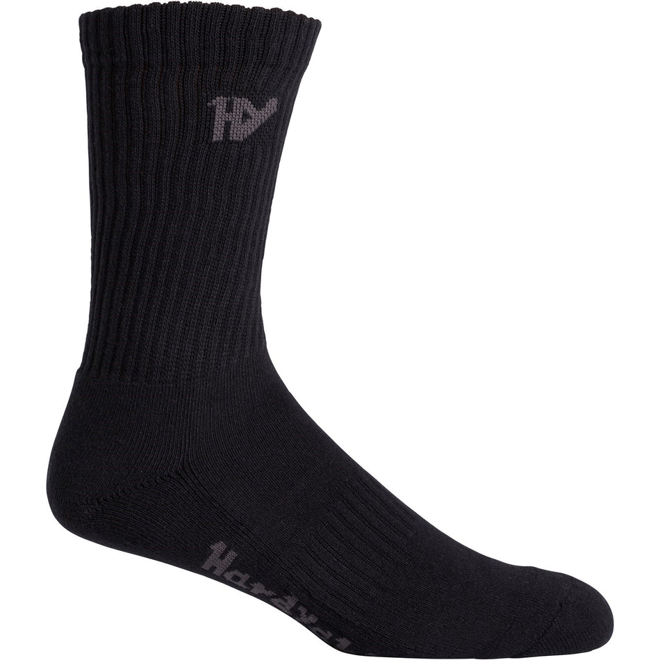 Hard Yakka CREW FIVE PACK WORKSOCK Mens Socks Black