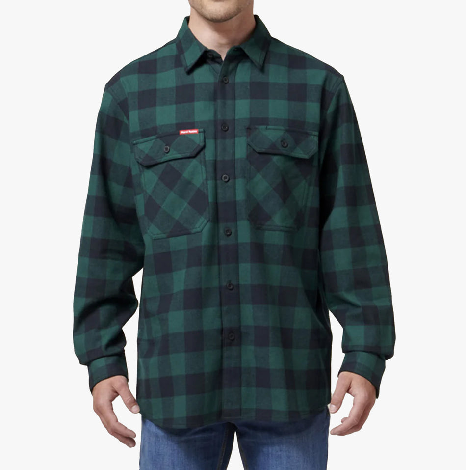Hard Yakka LONG SLEEVE CHECK FLANNEL Mens Shirts Green