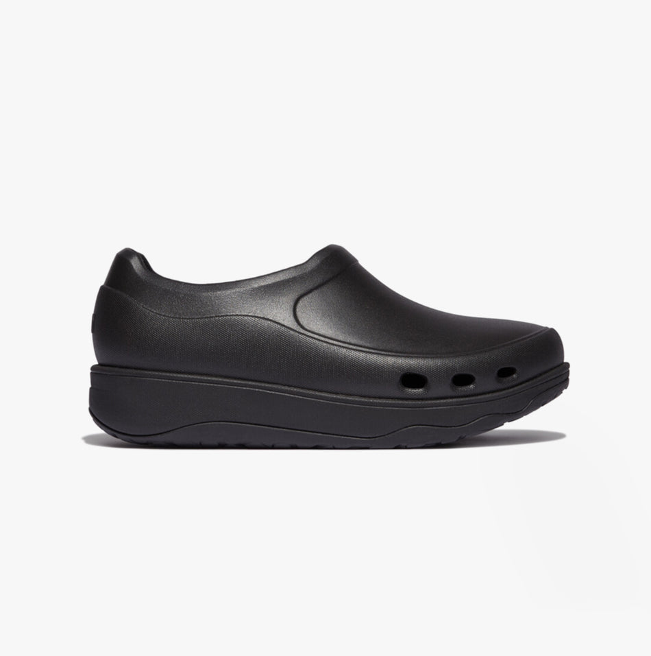 FitFlop ID4 Work+ High-Performance Womens Slip Resistant Work Clogs All Black