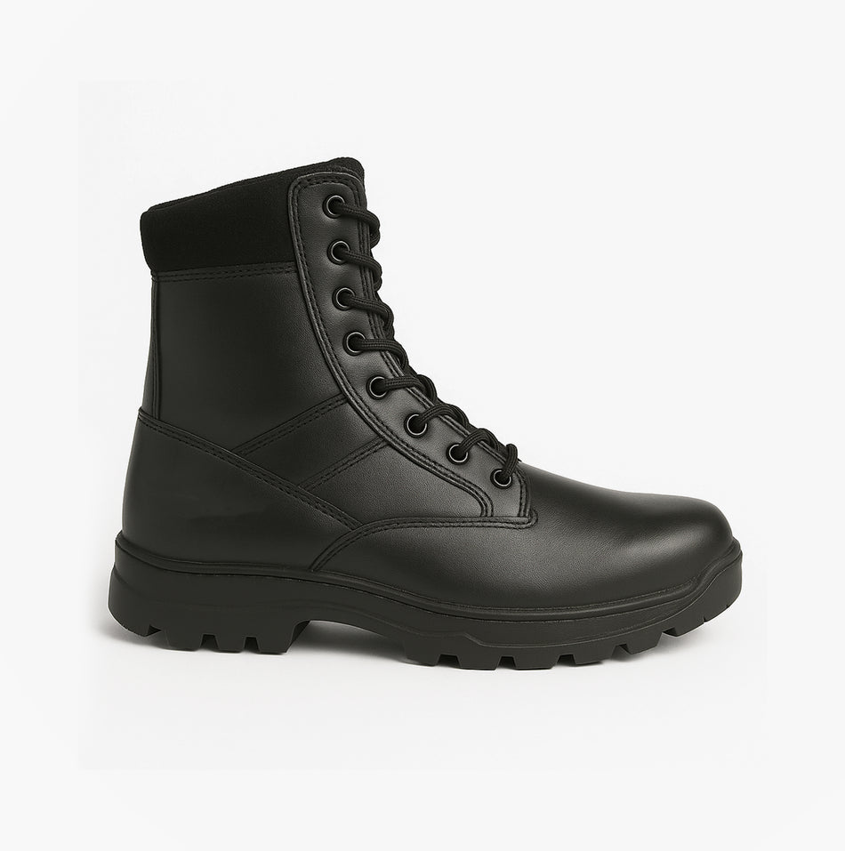 Grafters MAVERICK Unisex Thinsulate Leather Combat Boots Black