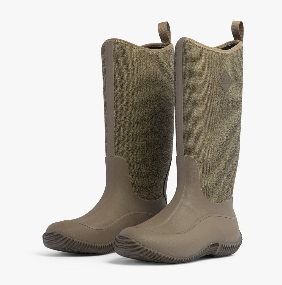 Muck Boots HALE HERRINGBONE Womens Rubber Wellington Boots Walnut