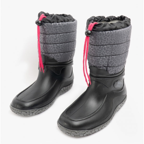 Mud Dogs NORDIC Womens Snow Boot Boots,Wellingtons (Womens) Black/Leopard