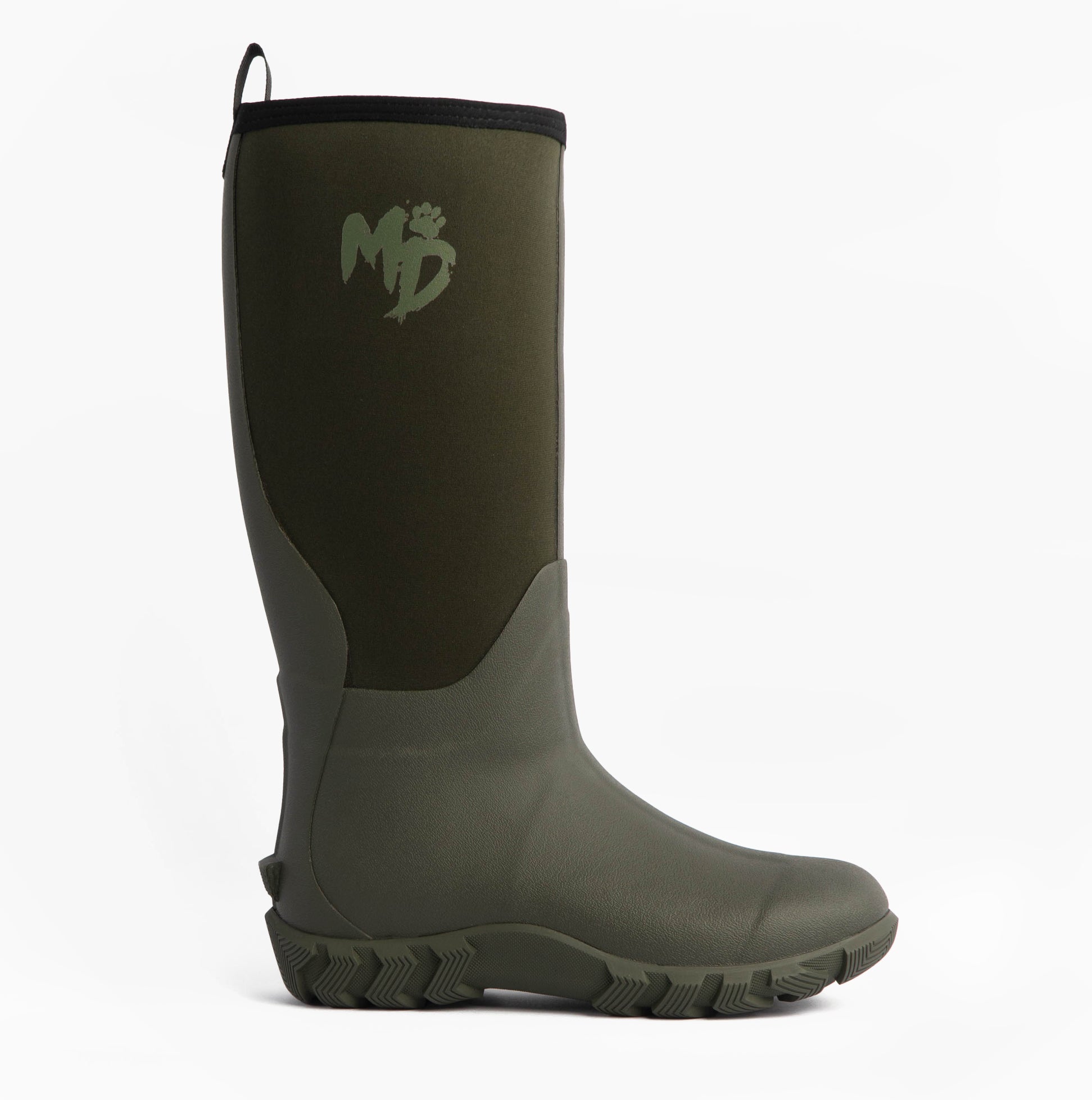 Mud Dogs RUTLAND TALL Neoprene Wellies Olive | STB