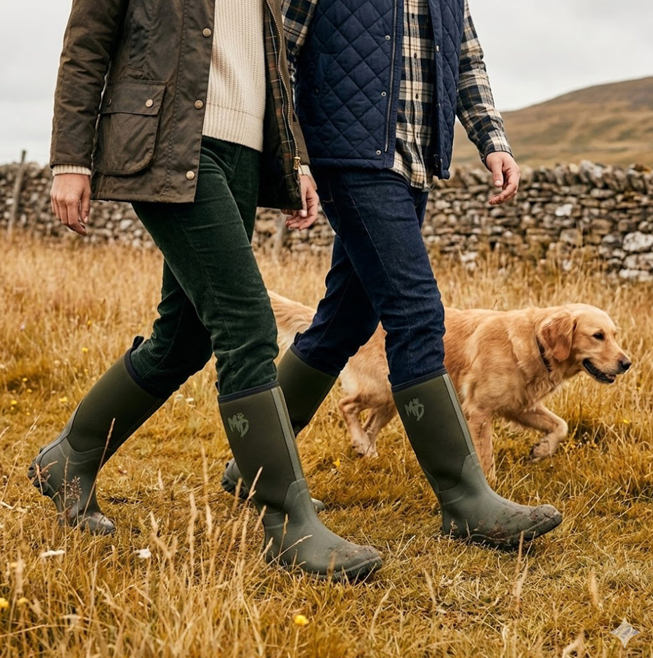 Mud Dogs RUTLAND TALL Neoprene Wellies Olive