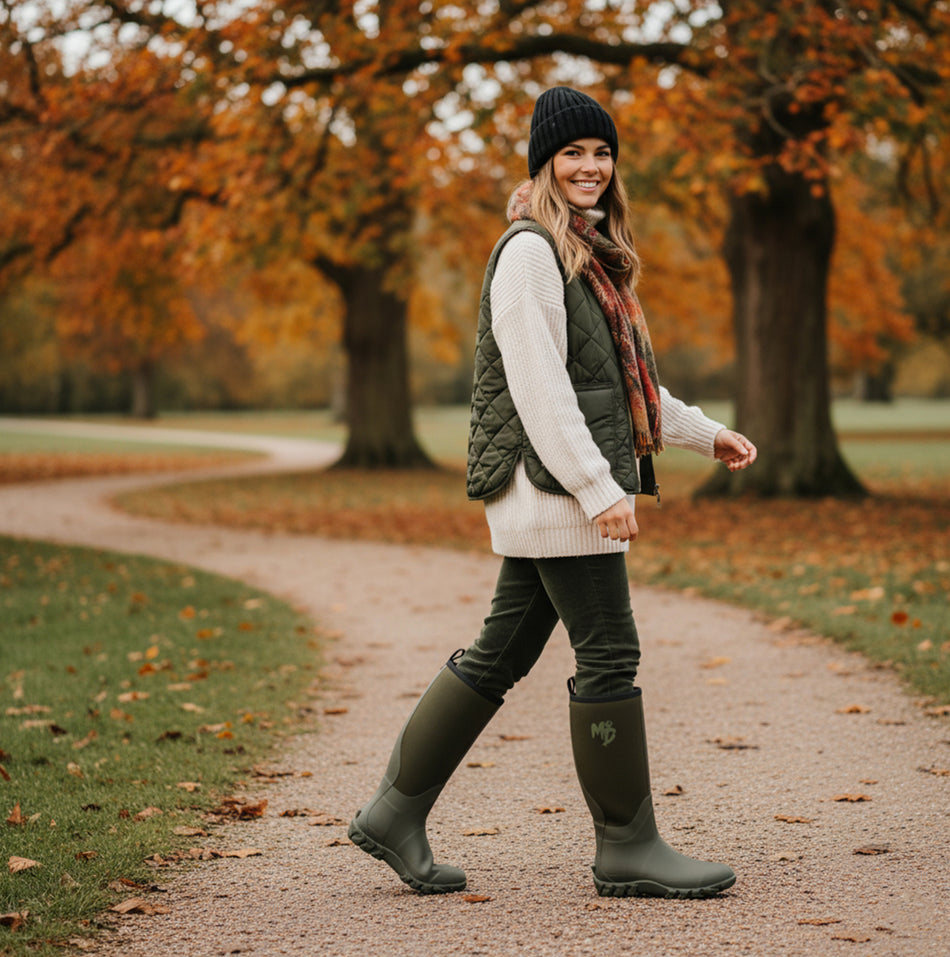 Mud Dogs RUTLAND TALL Neoprene Wellies Olive