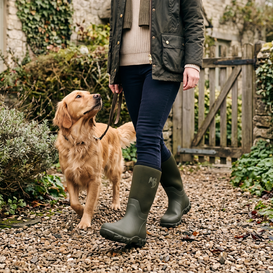Mud Dogs RUTLAND MID Unisex Neoprene Wellies Olive