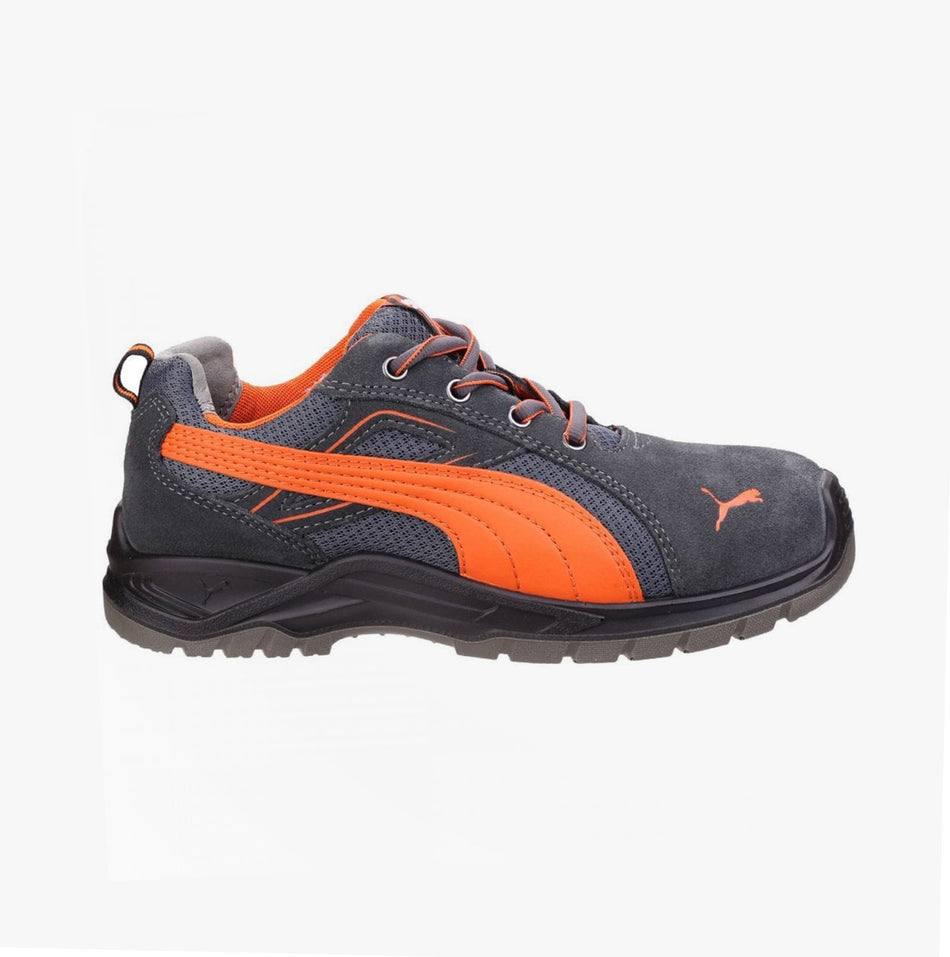 Puma Safety OMNI FLASH LOW Mens Suede Safety Trainers Orange/Grey