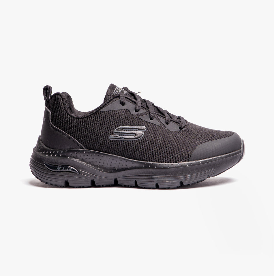 Skechers Work 108019EC/BLK ARCH FIT SR Womens Mesh Trainers Black
