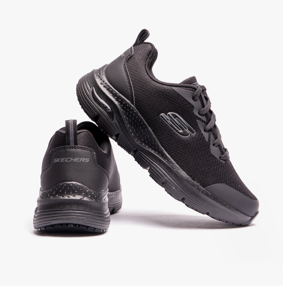 Skechers Work 108019EC/BLK ARCH FIT SR Womens Mesh Trainers Black
