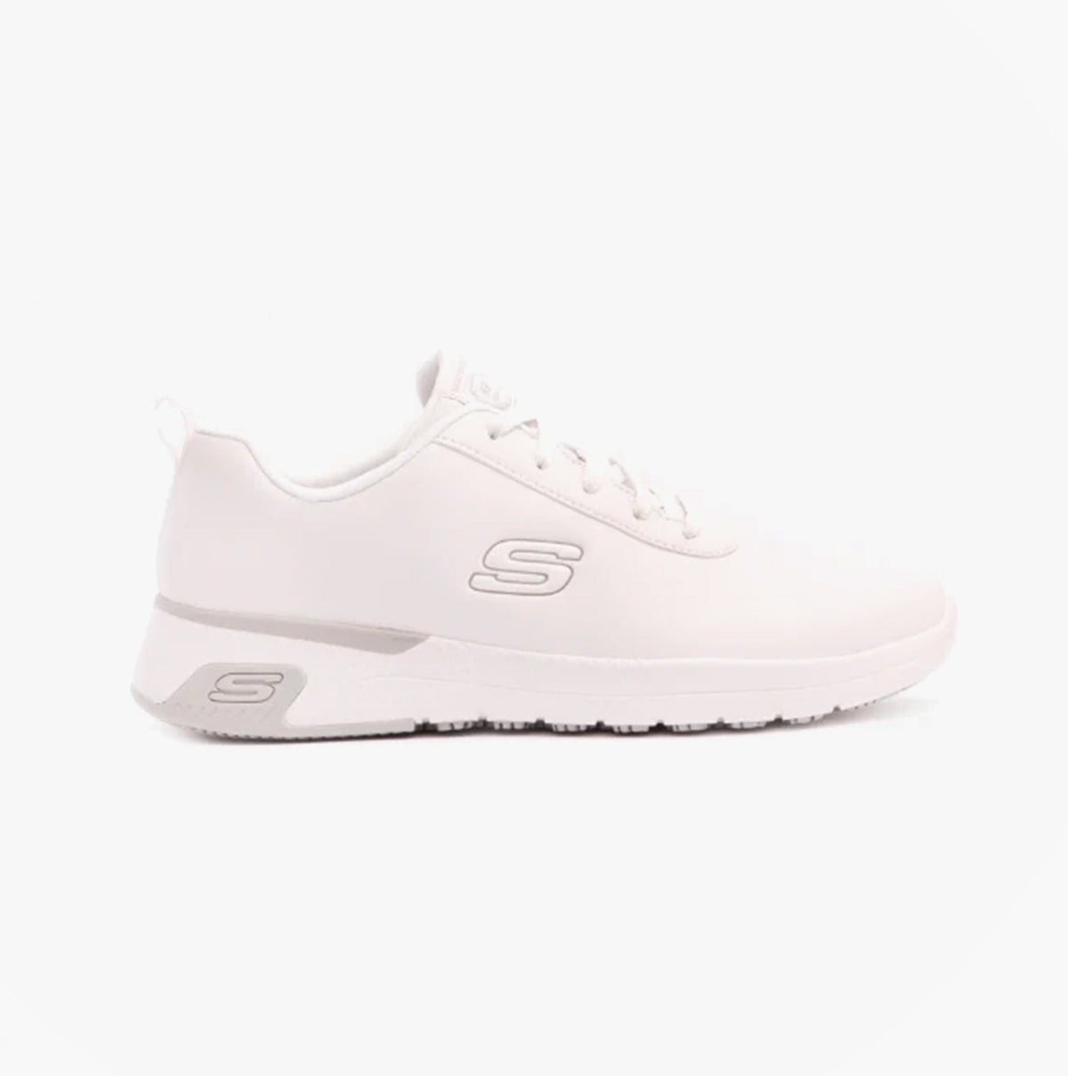 Skechers Work 108010EC MARSING - GMINA SR Womens Occupational Trainers White side view with lace-up closure and rubber sole.