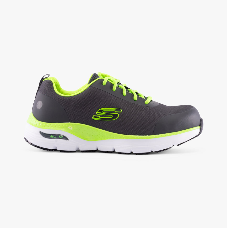 Skechers Work 200086EC ARCH FIT SR - RINGSTAP Mens Safety Trainers Charcoal/Lime
