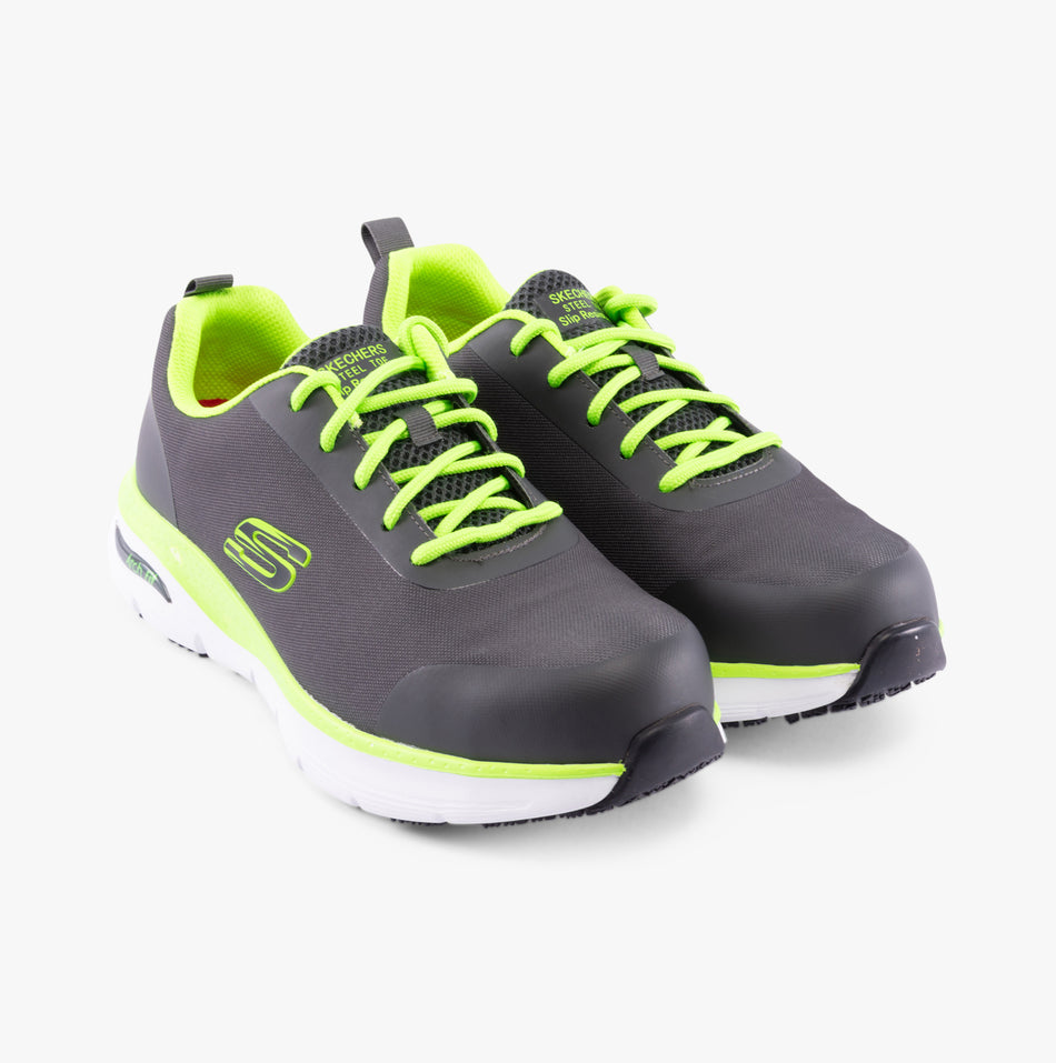 Skechers Work 200086EC/CCLM ARCH FIT SR - RINGSTAP Mens Safety Trainers Charcoal/Lime