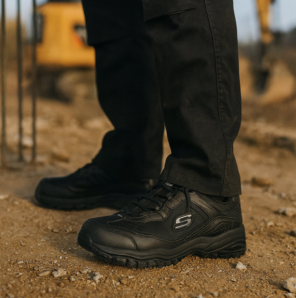 Skechers Work SOFT STRIDE-GRINNEL Mens Safety Trainers Black