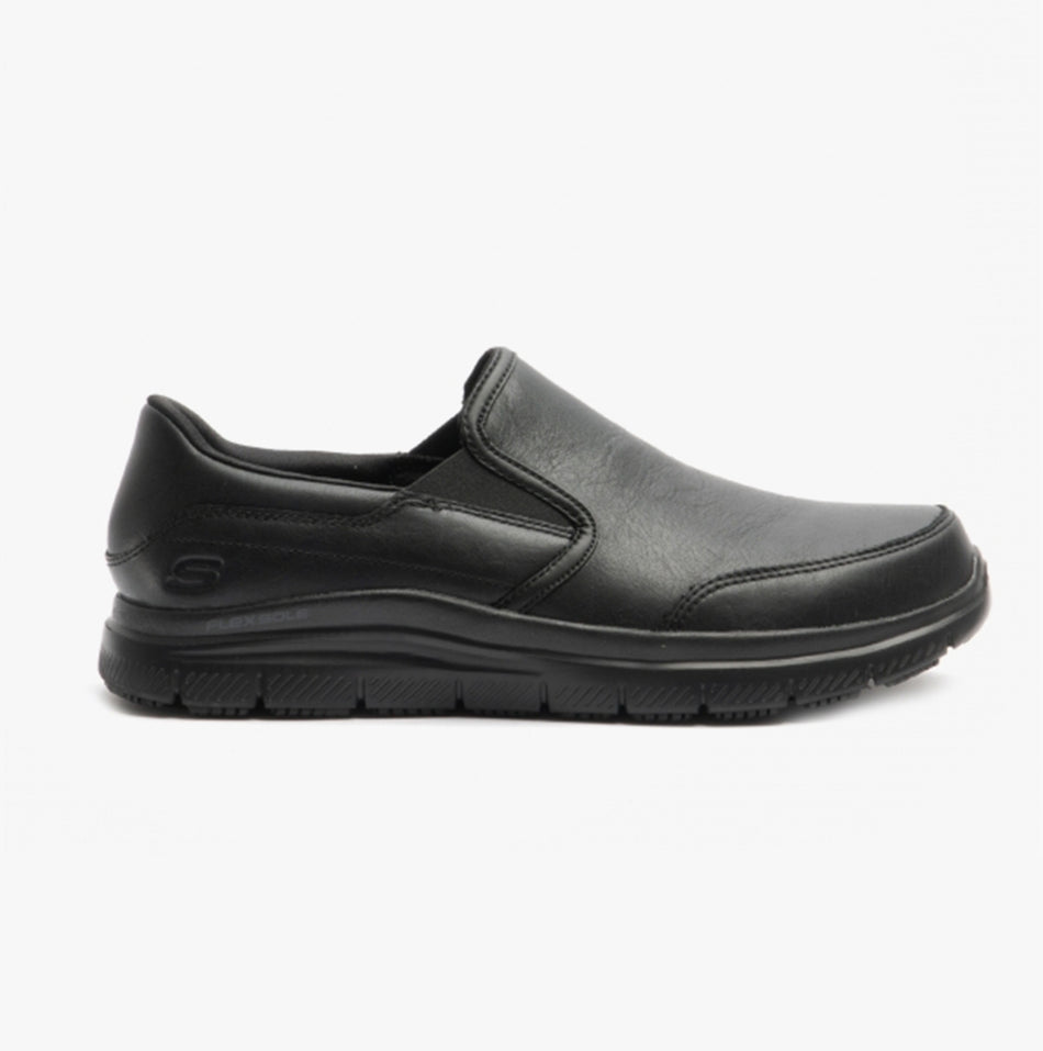 Skechers Work 77071EC/BLK FLEX ADVANTAGE SR BRONWOOD Mens Relaxed Fit Work Shoes Black