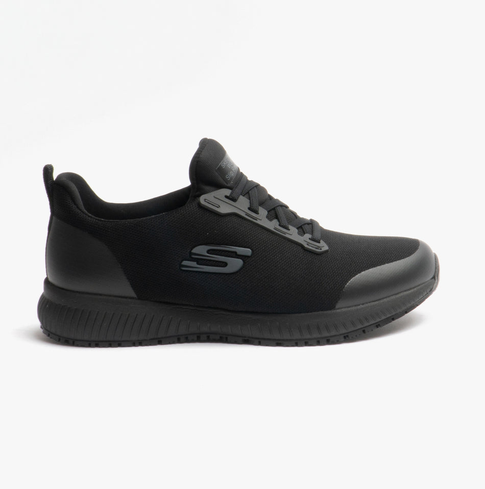 Skechers Work 77222WEC/BLK SQUAD SR Womens Wide Fit Occupational Trainers Black
