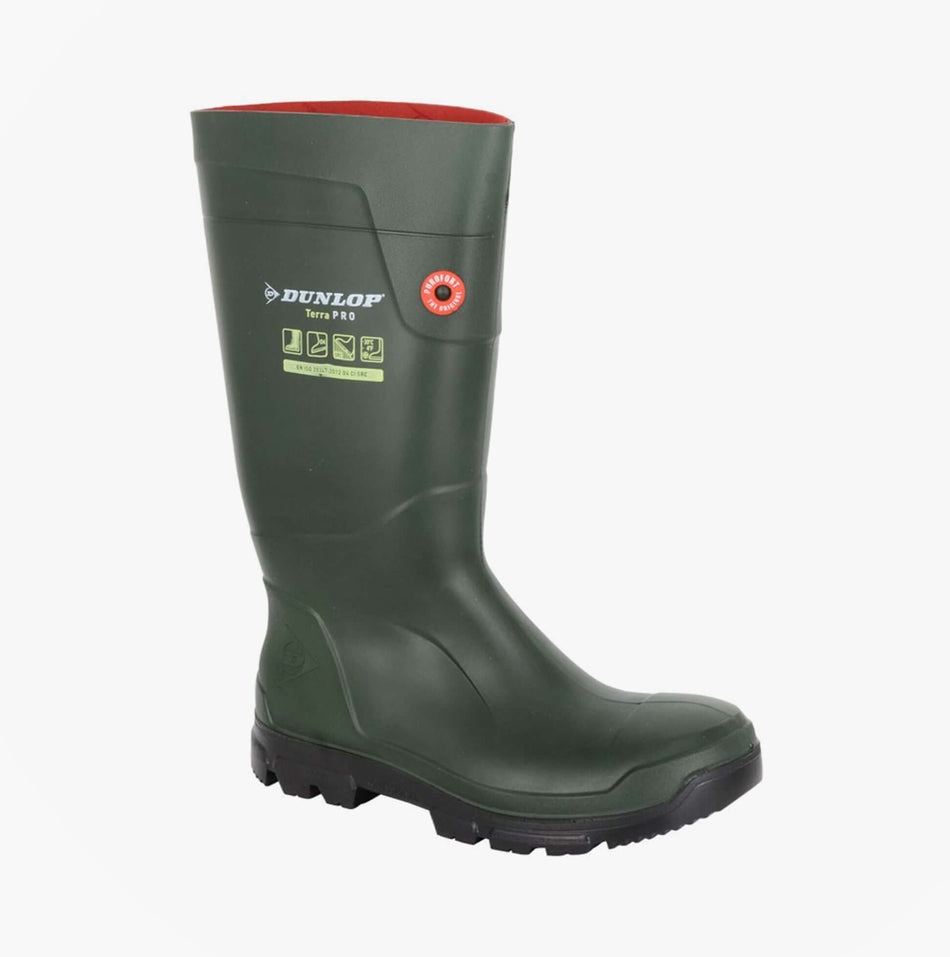 Dunlop Purofort Terrapro Unisex Insulated Wellington Boots Green