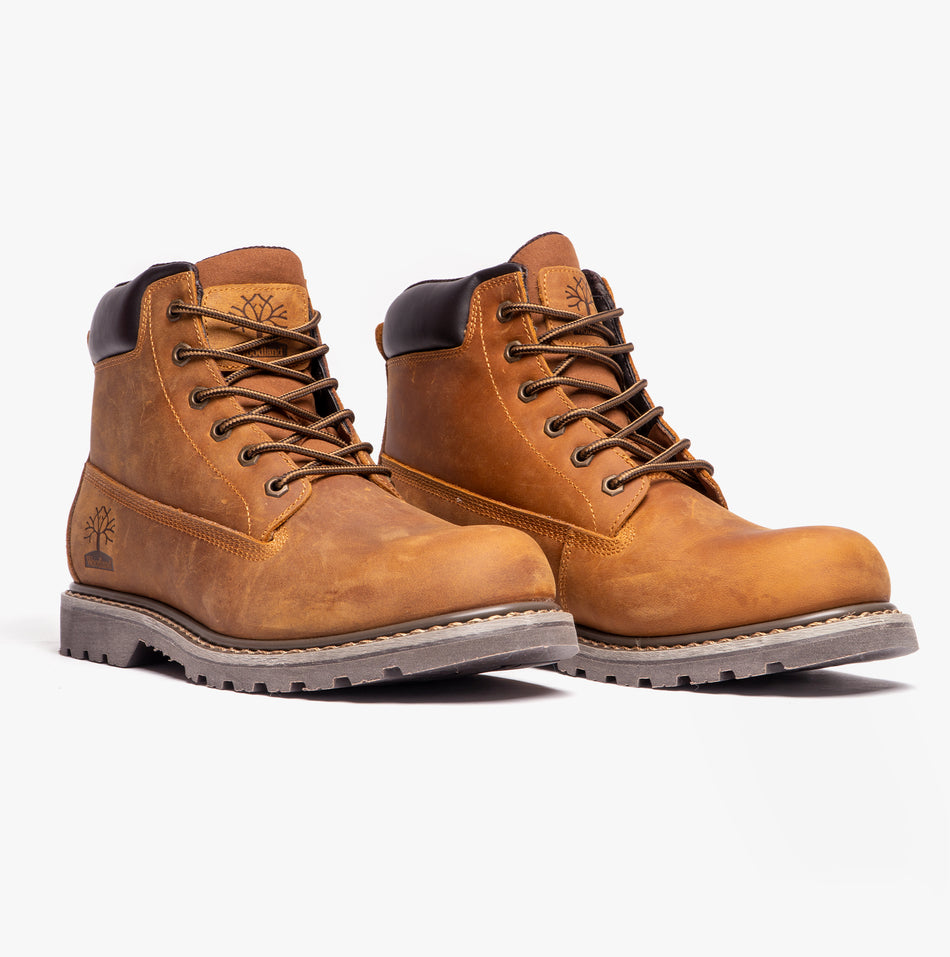 Woodland M030B Mens Horse Leather Boots Light Brown