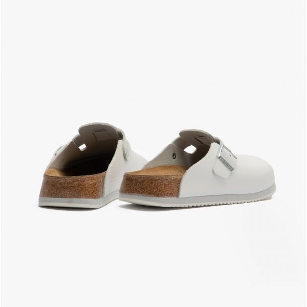Birkenstock Professional BOSTON Unisex Leather Safety Clogs White STB STB