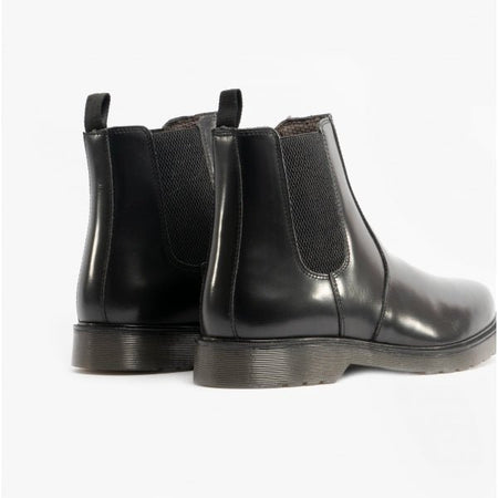 STB ELLIS Unisex Leather Air Cushioned Dealer Boots Polished Black ELLIS/PBLK - 4 | STB.co.uk