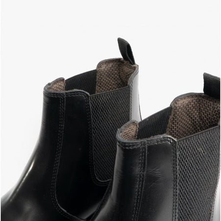 STB ELLIS Unisex Leather Air Cushioned Dealer Boots Polished Black ELLIS/PBLK - 4 | STB.co.uk