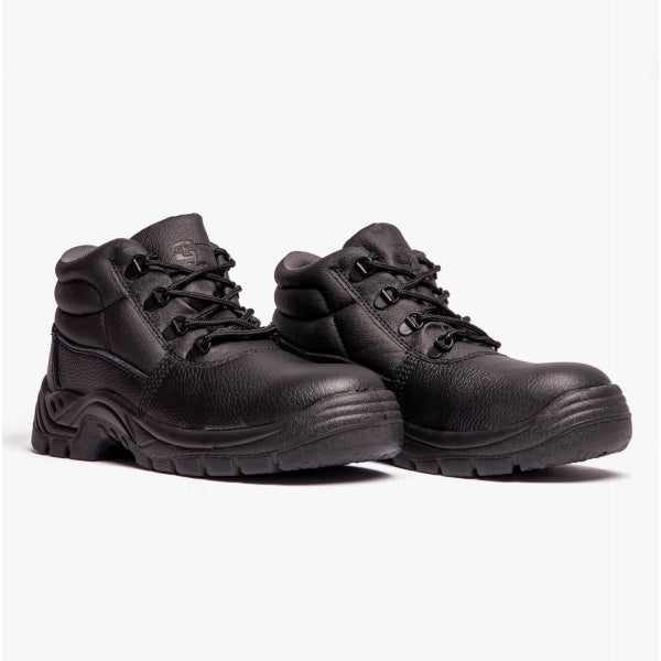 Grafters M9536A+ Unisex Leather Chukka Safety Boots Black (Plus Sizes)