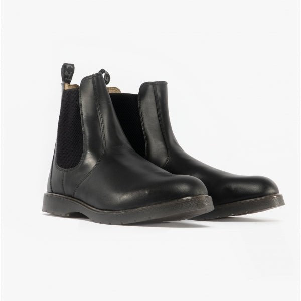Grafters M186A Unisex Leather Gusset Chelsea Boots Black M186A - 3 | STB.co.uk