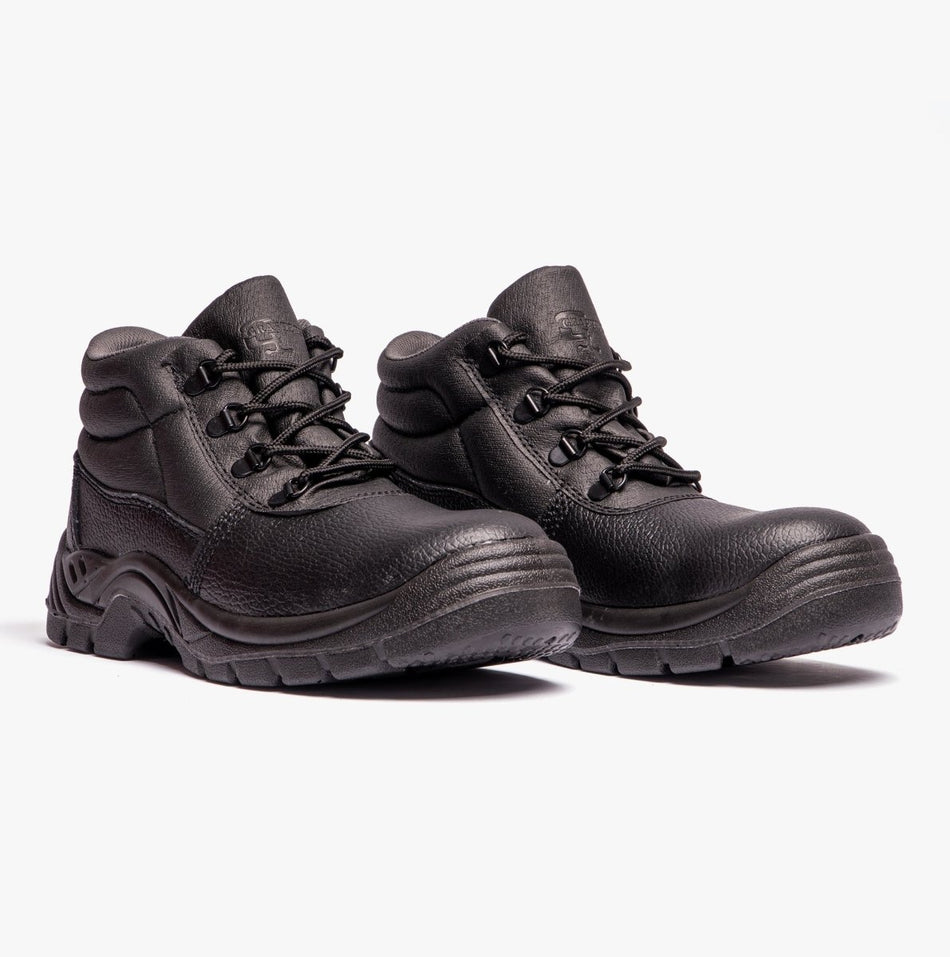 Grafters M9535PA Unisex Leather Chukka Safety Boots Black M9535PA - 36 | STB.co.uk