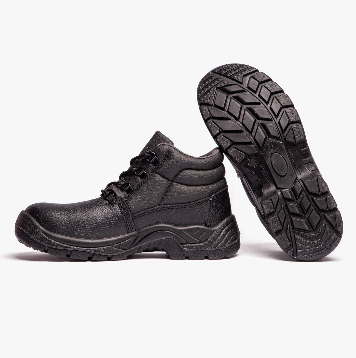 Grafters M9535PA+ Unisex Leather Chukka Safety Boots Black (Plus Sizes) M9535PA+ - 49 | STB.co.uk