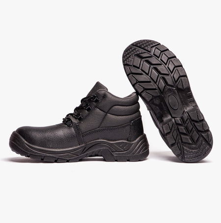 Grafters M9535PA+ Unisex Leather Chukka Safety Boots Black (Plus Sizes) M9535PA+ - 49 | STB.co.uk