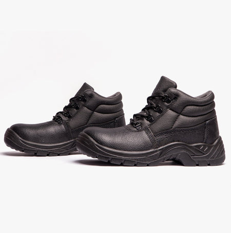 Grafters M9535PA+ Unisex Leather Chukka Safety Boots Black (Plus Sizes) M9535PA+ - 49 | STB.co.uk