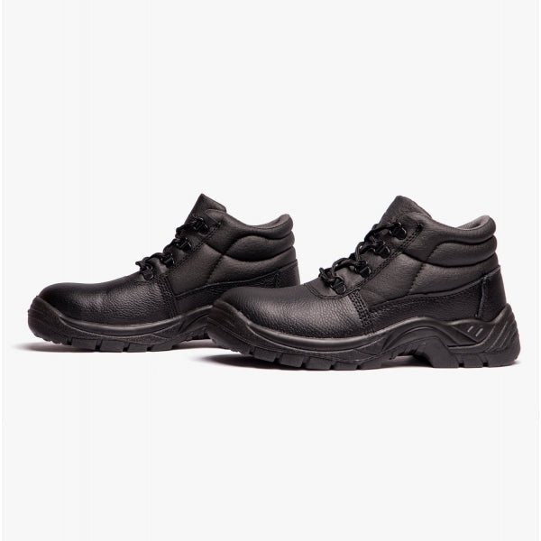 Grafters M9536A+ Unisex Leather Chukka Safety Boots Black (Plus Sizes) M9536A+ - 49 | STB.co.uk