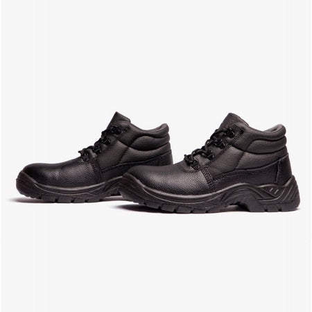 Grafters M9536A+ Unisex Leather Chukka Safety Boots Black (Plus Sizes) M9536A+ - 49 | STB.co.uk
