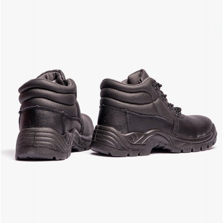 Grafters M9536A+ Unisex Leather Chukka Safety Boots Black (Plus Sizes) M9536A+ - 49 | STB.co.uk