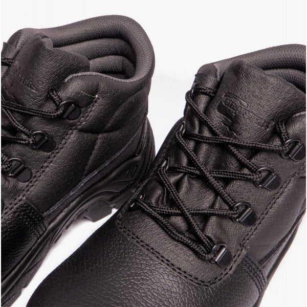 Grafters M9536A+ Unisex Leather Chukka Safety Boots Black (Plus Sizes) M9536A+ - 49 | STB.co.uk