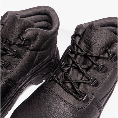 Grafters M9536A+ Unisex Leather Chukka Safety Boots Black (Plus Sizes) M9536A+ - 49 | STB.co.uk