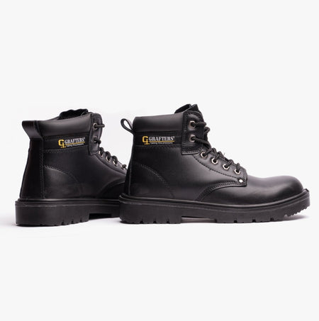 Grafters M958A Mens Leather Safety Boots Black M958A - 38 | STB.co.uk