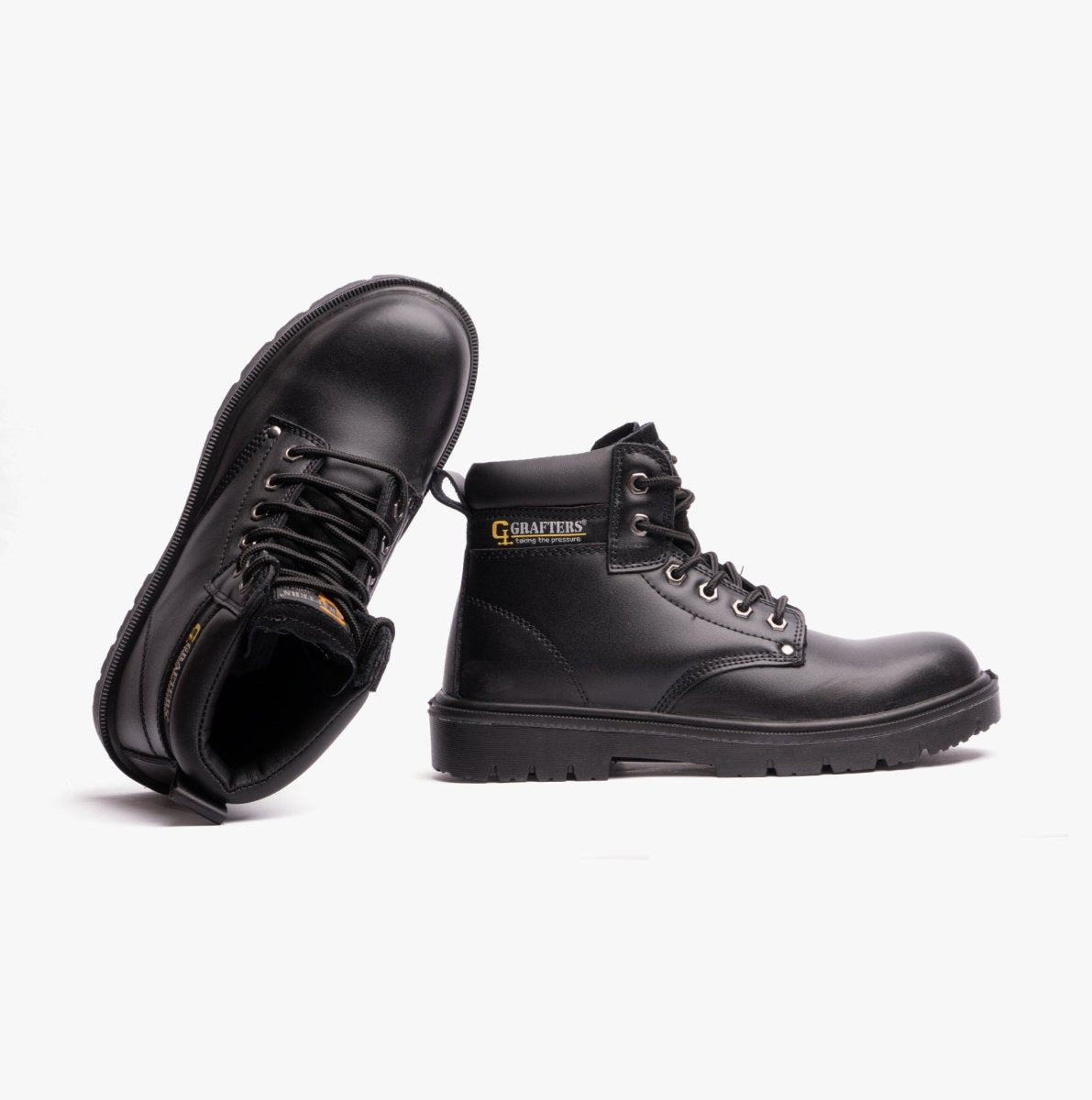Grafters M958A Mens Leather Safety Boots Black M958A - 38 | STB.co.uk
