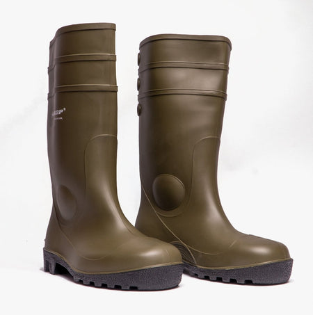 Dunlop PROTOMASTOR Unisex Safety Wellington Boots Green W195E - 38 | STB.co.uk
