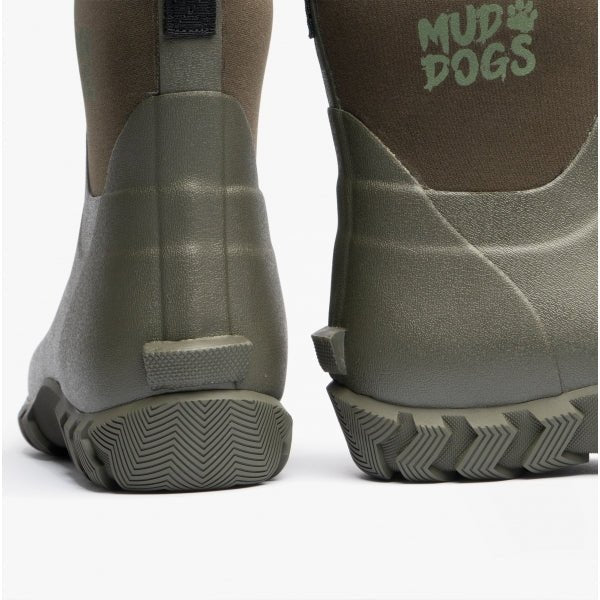 Mud Dogs RUTLAND SHORT Unisex Neoprene Wellington Boots Olive RF9003 - OLV - 3 | STB.co.uk